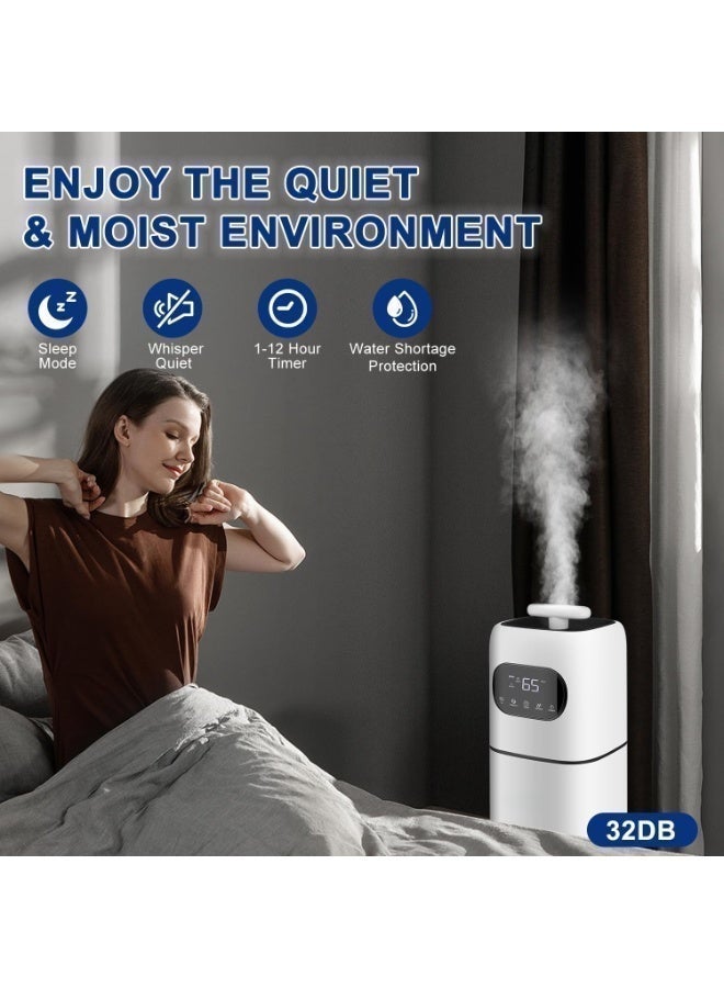 ET-LIFE Humidifier Large Room, 9L Air Humidifier Large Room with Essential Oil Diffuser, Top Fill Cool Mist Humidifier for Home Bedroom Baby Nursery Whole House Office Plant (White) - Image 5